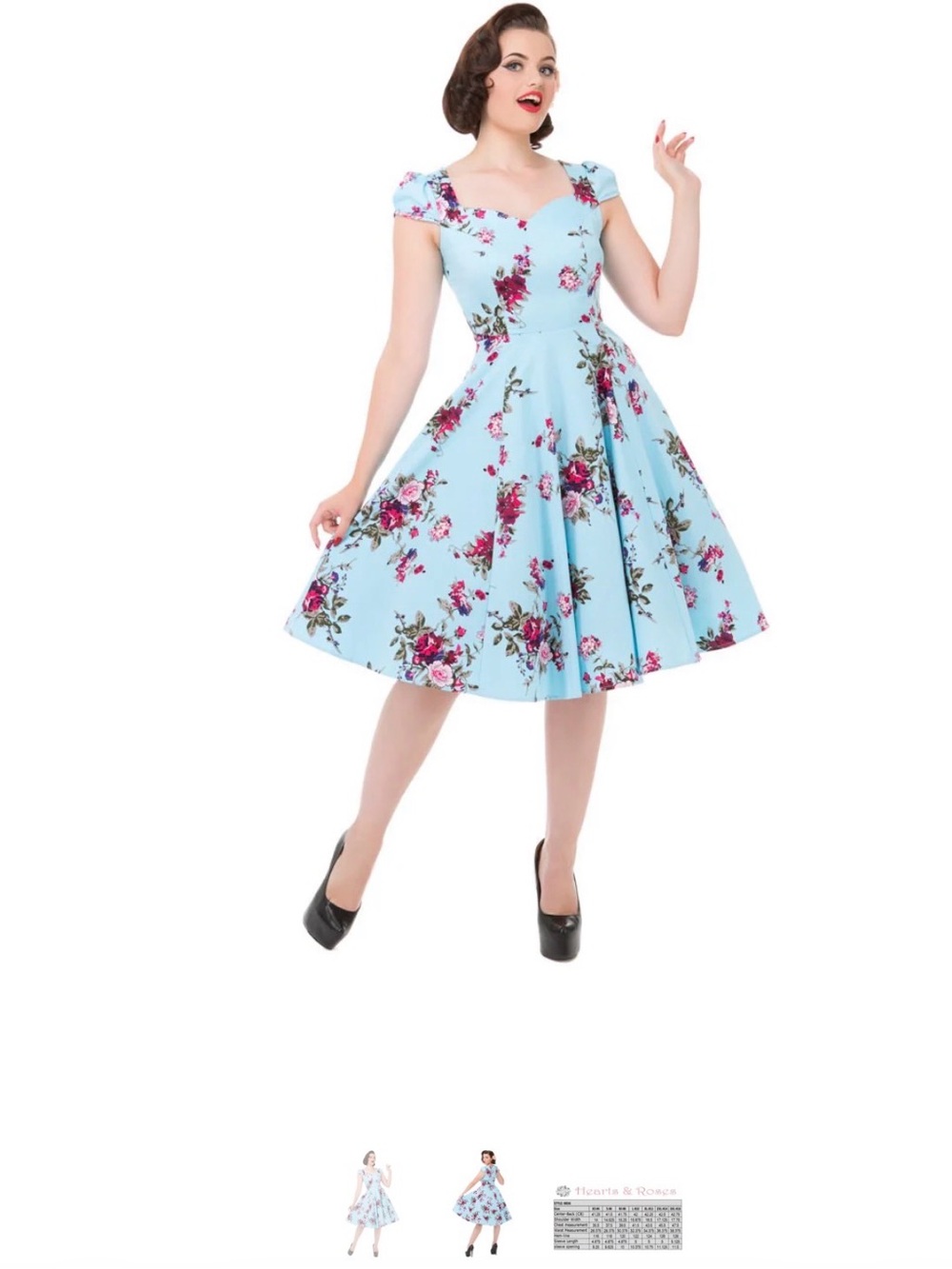 Rare pinup boutique collectible Fit-&-Flare floral swing Dress